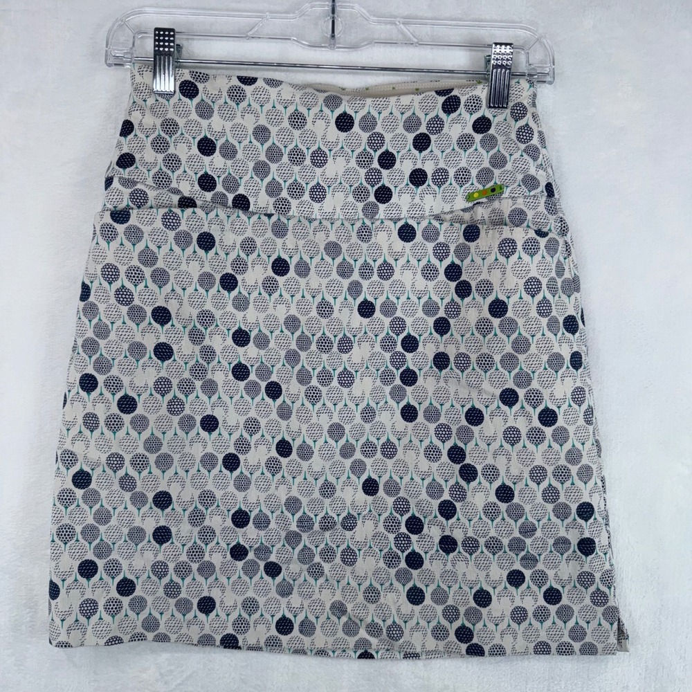 Swing Control Womens Golf Skort Size 0 Navy Teal Golf Ball Print Active Skirt